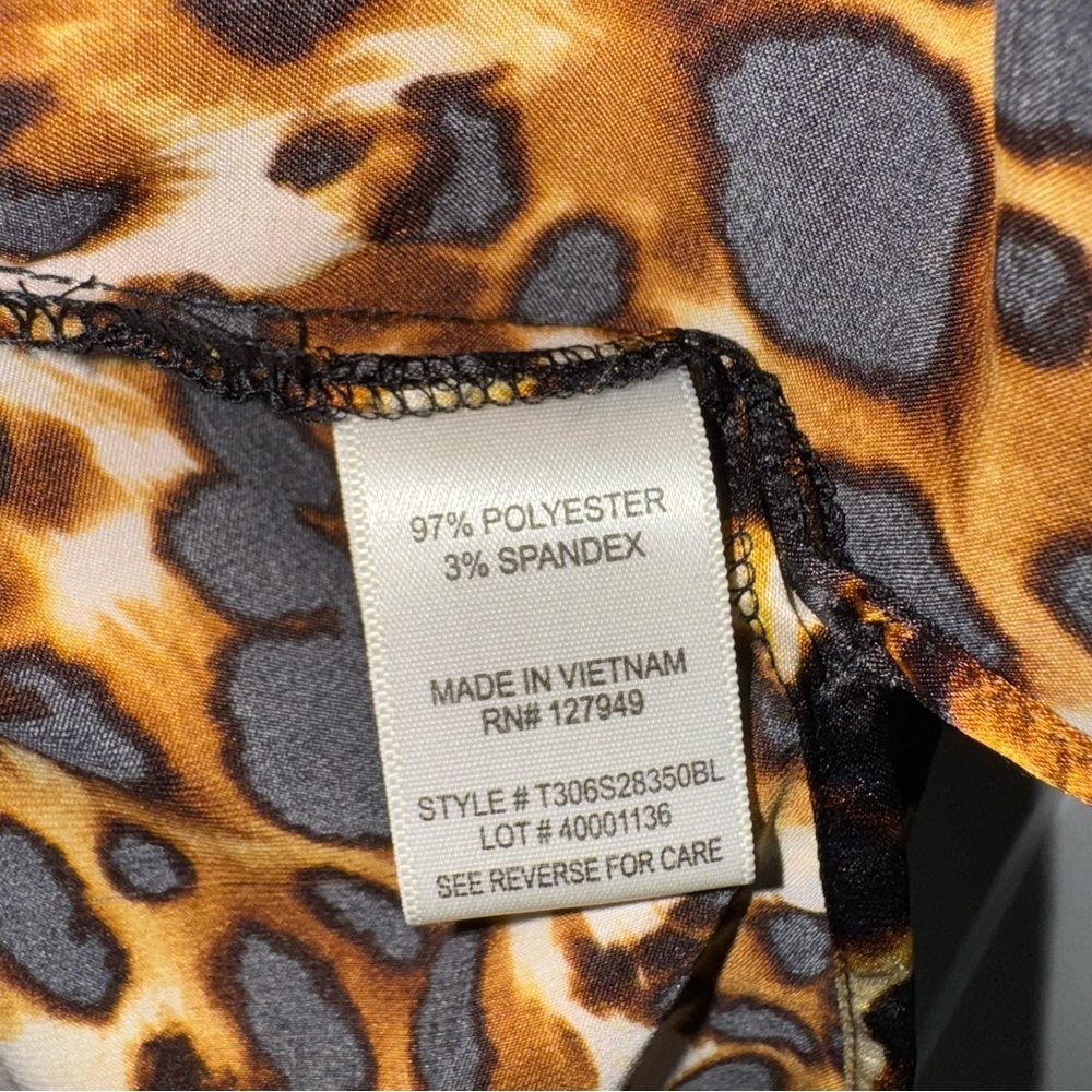 Floral & Ivy Leopard Print Collared Button Down Blouse - Picture 8 of 14